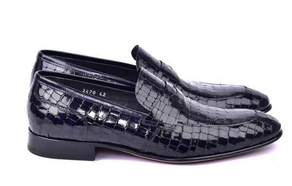 Corrente Calfskin Penny Loafer - Navy