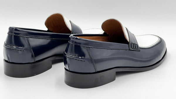 C Collection Nappa Leather Loafer - Navy/White