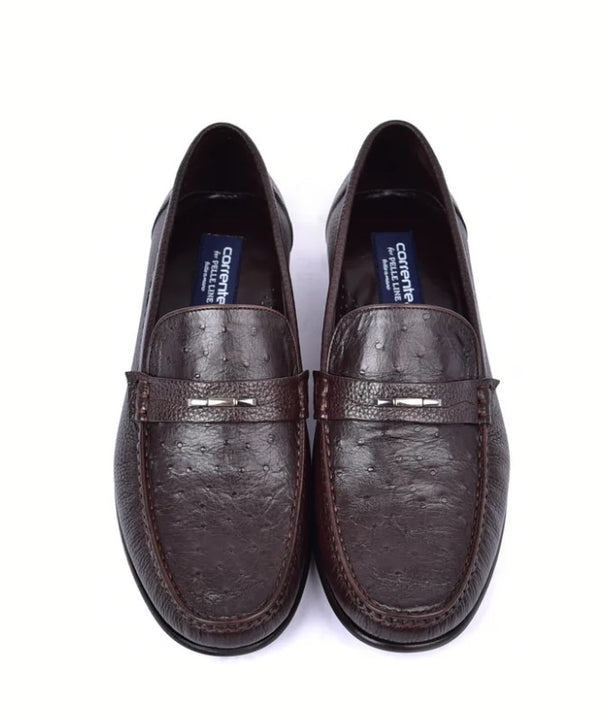 Corrente Ostrich Deerskin Loafer - Brown