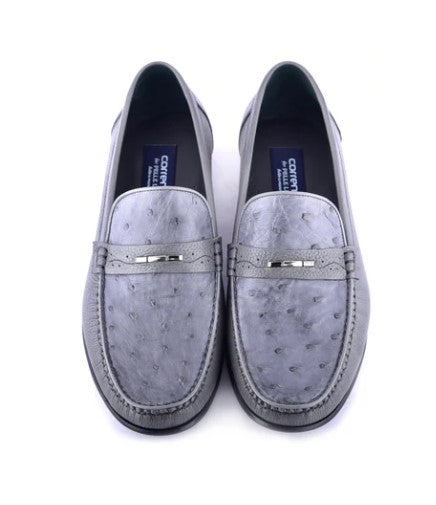 Corrente Ostrich Deerskin Loafer - Grey