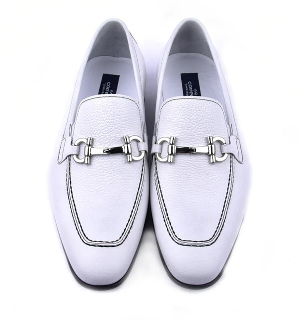 Corrente Grain Leather Loafer - Electric White