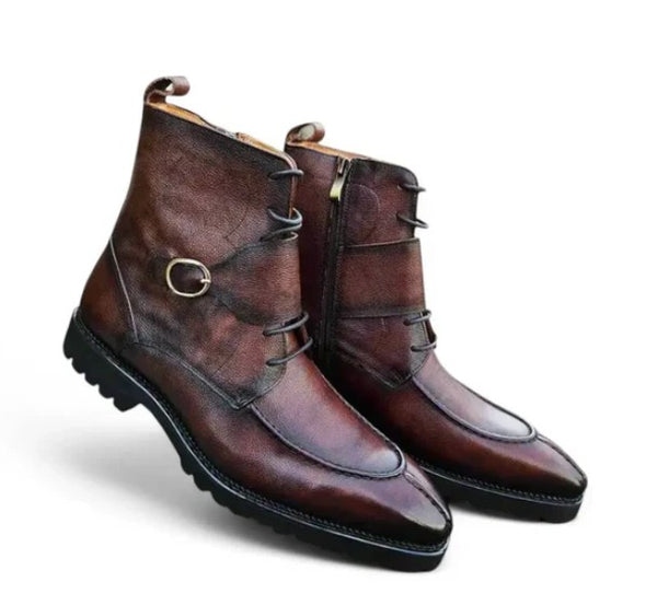 C&E Carrucci Calfskin Boot - Chestnut