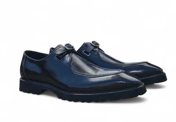 Carrucci Moc Toe Leather Loafer - Black