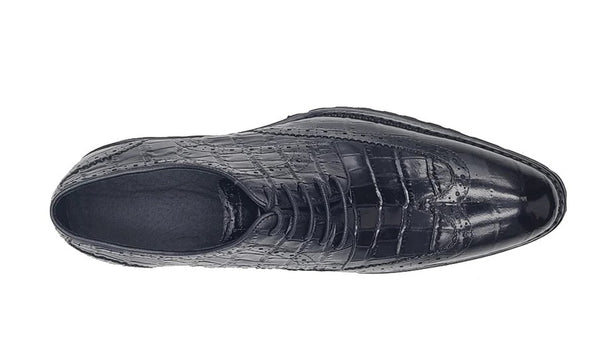 Carrucci Embossed Alligator Shoe - Black
