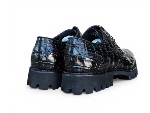 Carrucci Embossed Alligator Shoe - Black