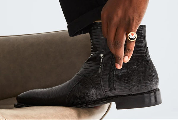Mezlan Peninsula Lizard Boot - Black
