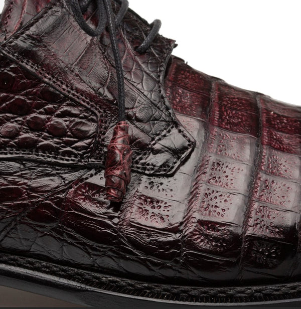 Mezlan "Giovane" Crocodile Derby Burgundy