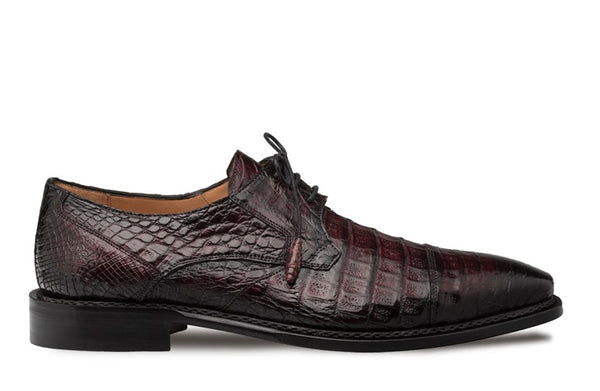 Mezlan "Giovane" Crocodile Derby Burgundy