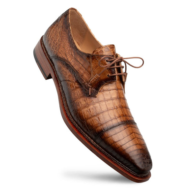 Mezlan "Giovane" Crocodile Derby Camel