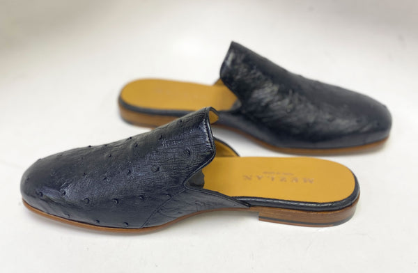 Mezlan Ostrich Slip-On Shoe - Black
