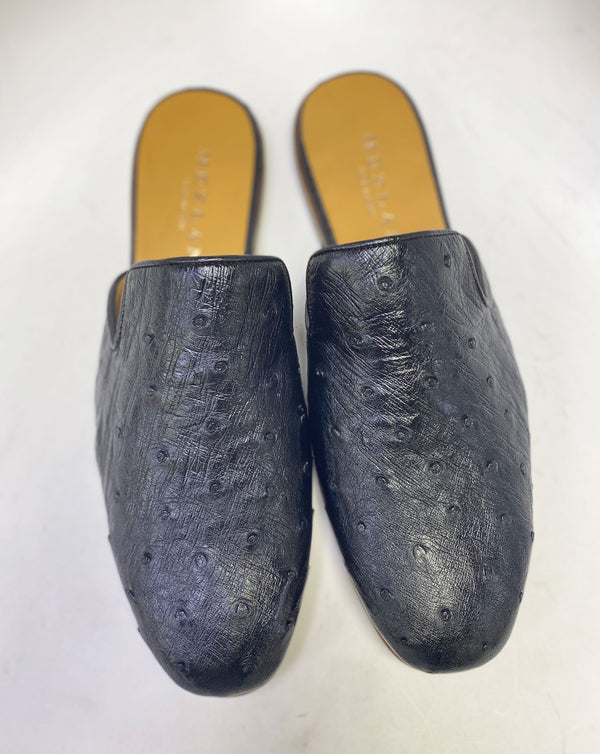Mezlan Ostrich Slip-On Shoe - Black