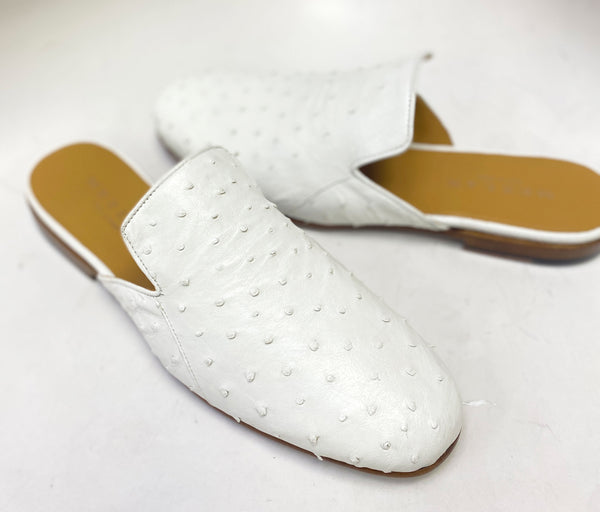 Mezlan Ostrich Slip-On Shoe - White