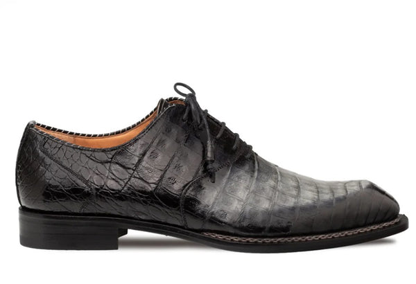 Mezlan Crocodile Oxford - Black/Grey