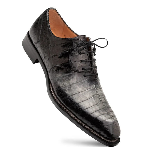 Mezlan Crocodile Oxford - Black/Grey