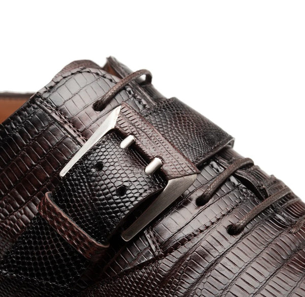Mezlan "Omero" Lizard Monk/Oxford Brown