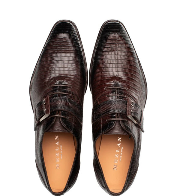 Mezlan "Omero" Lizard Monk/Oxford Brown
