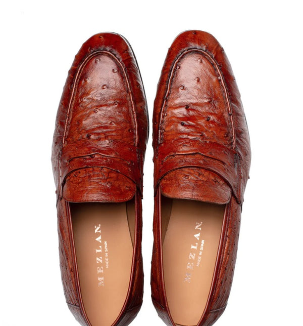 Mezlan "Nogales" Ostrich Loafer Brandy