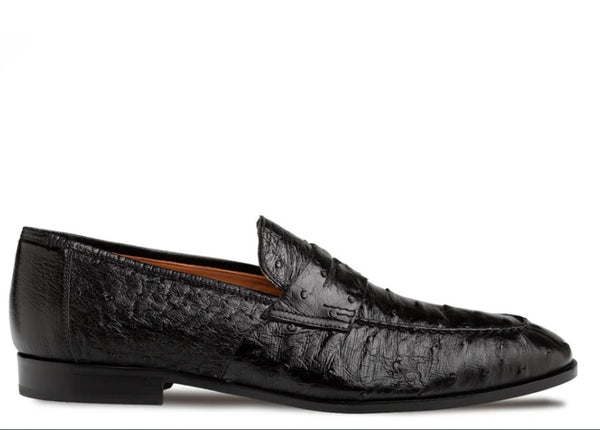 Mezlan "Nogales" Ostrich Loafer Black
