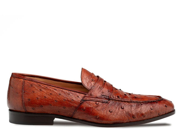 Mezlan "Nogales" Ostrich Loafer Brandy