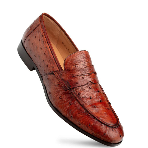 Mezlan "Nogales" Ostrich Loafer Brandy