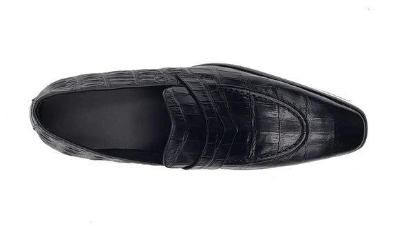 Carrucci Embossed Calfskin Loafer - Black