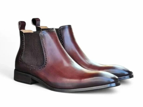 C&E Shoes Boot Calfskin Shoes - Chestnut