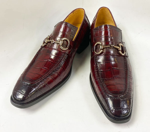 Maurice Crocodile Calfskin Loafer - Burgundy
