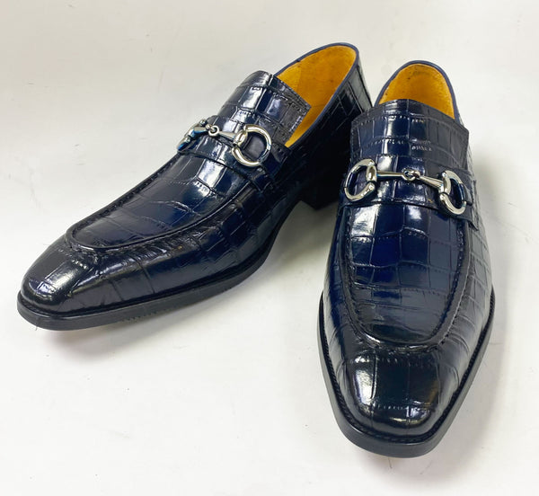 Maurice Crocodile Calfskin Loafer - Navy