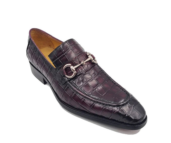 Maurice Crocodile Calfskin Loafer - Purple