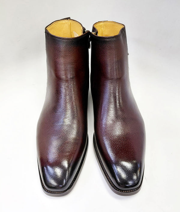 Maurice Pebbled Leather Boot - Brown