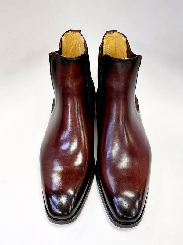Maurice Leather Slip On Boot - Burgundy