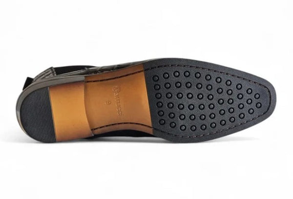 Maurice Alligator Print Leather Boot - Black