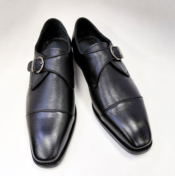 Carrucci Leather Monkstrap - Black