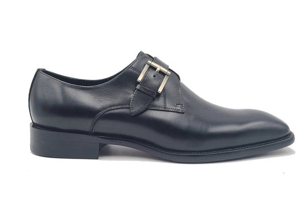 Carrucci Leather Monkstrap - Black