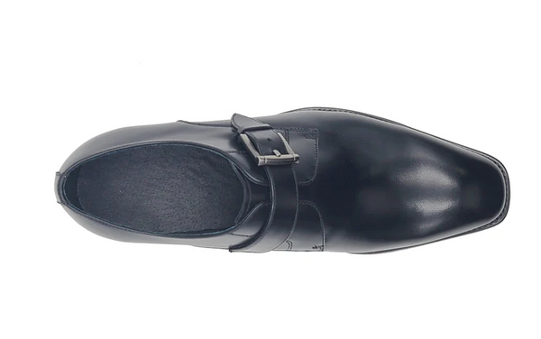 Carrucci Leather Monkstrap - Black