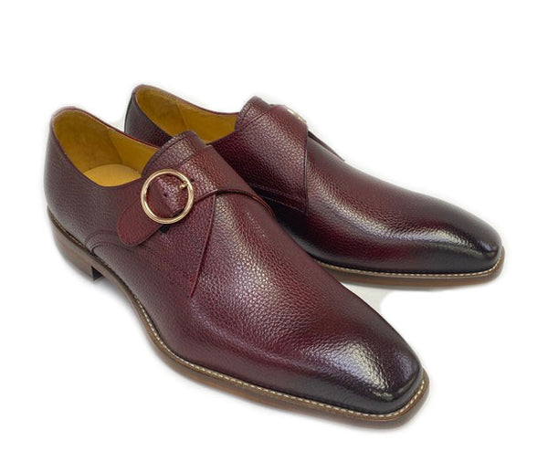 Maurice Deerskin Monkstrap - Burgundy