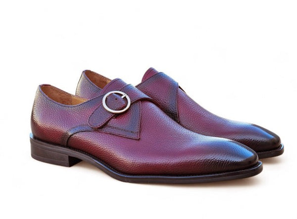 Maurice Deerskin Monkstrap - Burgundy