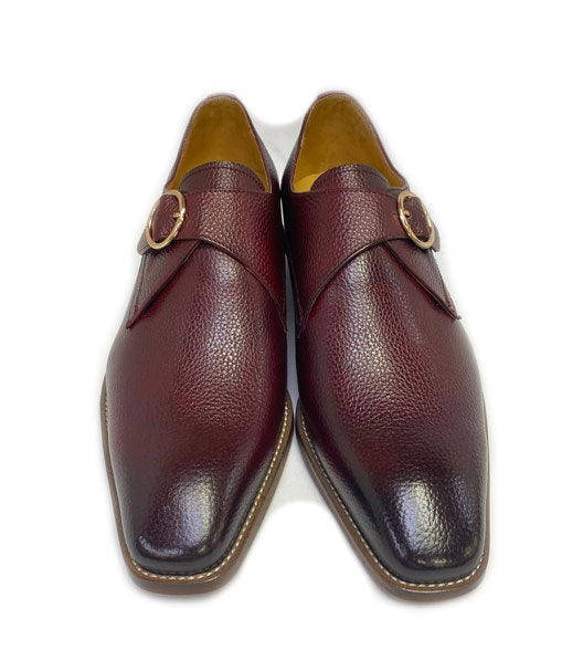 Maurice Deerskin Monkstrap - Burgundy