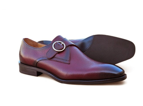 Maurice Deerskin Monkstrap - Burgundy
