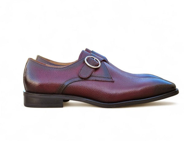 Maurice Deerskin Monkstrap - Burgundy