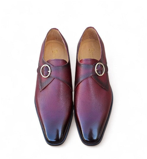 Maurice Deerskin Monkstrap - Burgundy