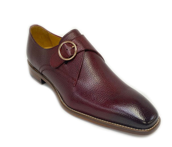 Maurice Deerskin Monkstrap - Burgundy