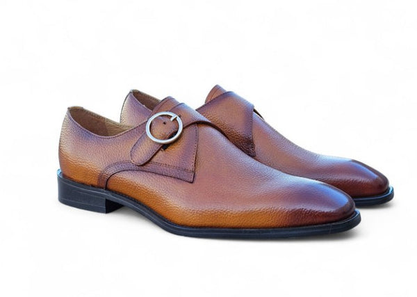 Maurice Deerskin Monkstrap - Cognac