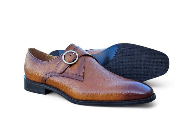 Maurice Deerskin Monkstrap - Cognac