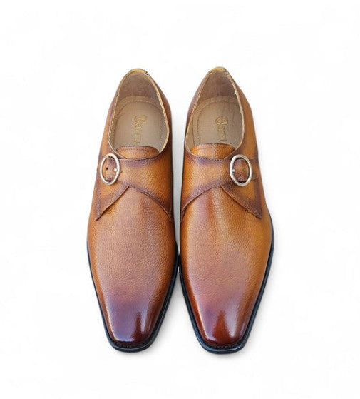 Maurice Deerskin Monkstrap - Cognac