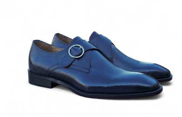 Maurice Deerskin Monkstrap - Navy