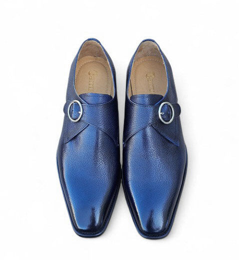 Maurice Deerskin Monkstrap - Navy