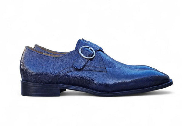 Maurice Deerskin Monkstrap - Navy