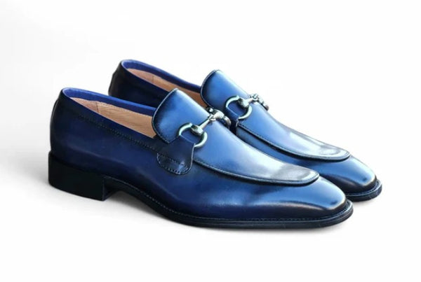 Carrucci Calfskin Loafer - Blue