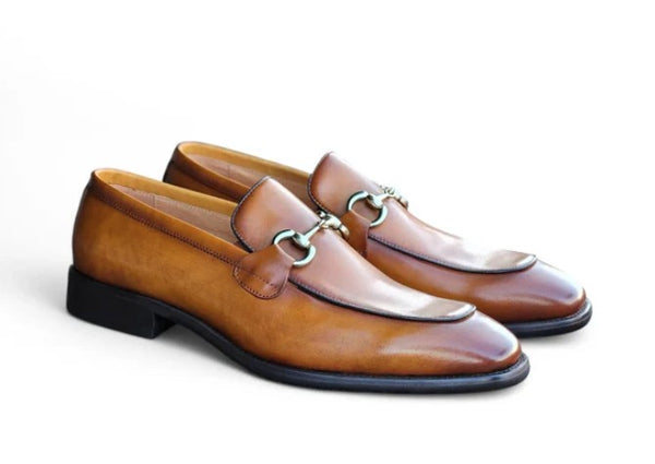 Carrucci Calfskin Loafer - Cognac